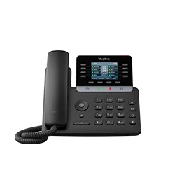 Yealink T73U desk phone with a color screen, keypad and corded handset